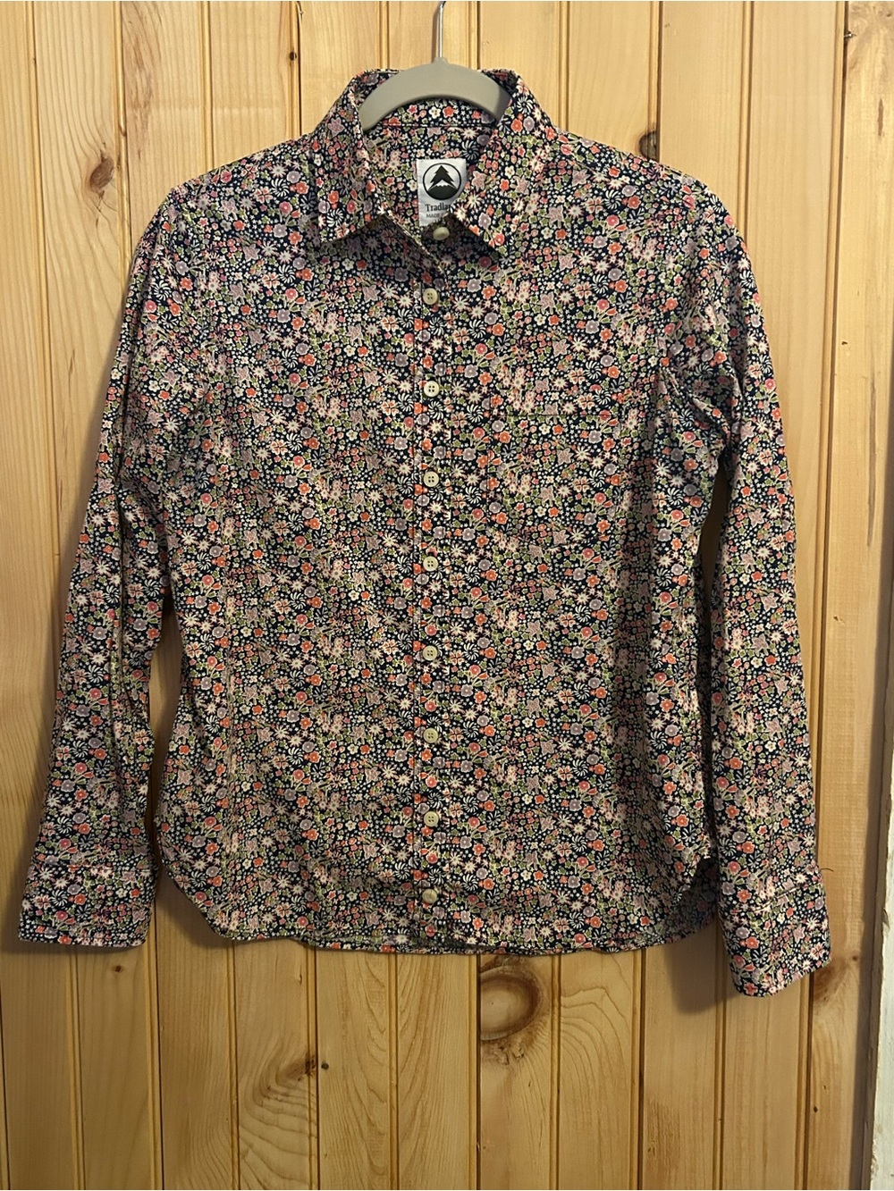 Tradlands Petites Fleurs Button Down S Navy Floral rare retired print